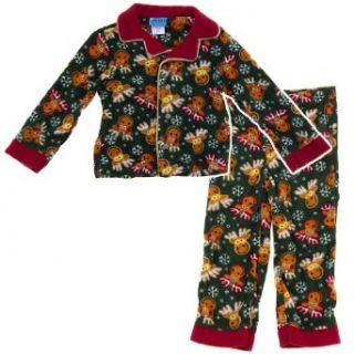 Reindeer Fleece Coat Style Toddler Pajamas for Boys 2T