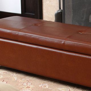Christopher Knight Home Cambridge Saddle Brown Bonded Leather Storage