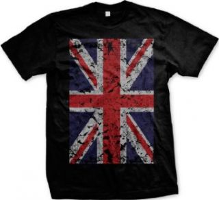Big Great Britain Flag Mens T shirt, Faded Oversized Great