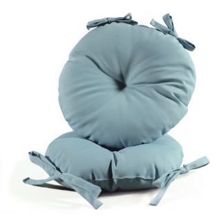 Sky Blue 17 inch Round Indoor Outdoor Bistro Chair Cushion (Set of 2