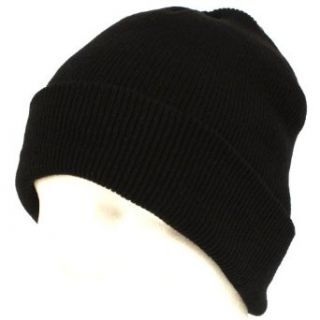 Winter Thinsulate Knit Ski Beanie Skull Hat 2ply Black