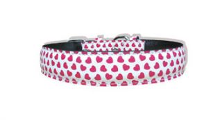 Padded 18 inch Hearts Dog Collar and Leash Set