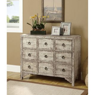 Mixed Taupe Reclaimed Solid Wood 9 drawer Accent Chest