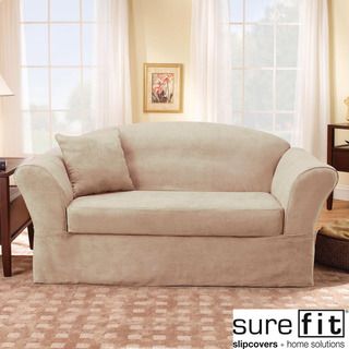 Sure Fit Suede Supreme Taupe Sofa Slipcover