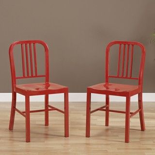 Red Metal Side Chairs (Set of 2)