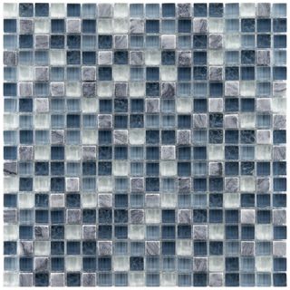 Somertile Reflections Mini 0.625 inch Gulf Glass/ Stone Mosaic Tiles