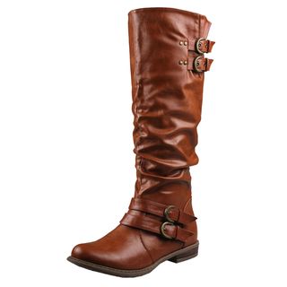 Refresh by Beston Womens Bailey 03 Cognac Riding Boots