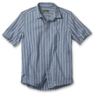 Eddie Bauer Seersucker Shirt, Blue XXL Tall Clothing