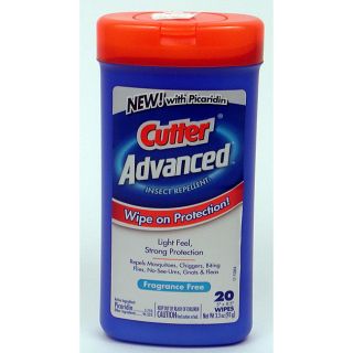 Cutter Advanced 20 piece Insect Repellent Wipes (Pack of 4