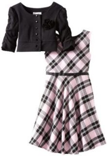 Rare Editions Girls 7 16 Plaid Dress With Short Sleeve
