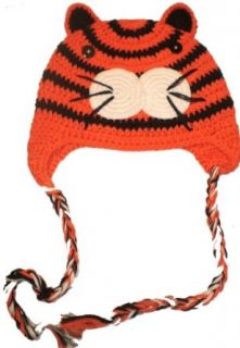 Knit Babies Bengal Tiger Crocheted Beanie   Medium, Orange