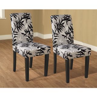 Parson Black and Silver Rubber Wood Dining Chairs (Set of 2