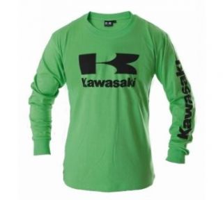 Kawasaki Stacked Logo Long Sleeve T Shirt (XX Large, Green