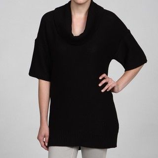 Sweaterworks Womens Black Cowl Neck Sweater