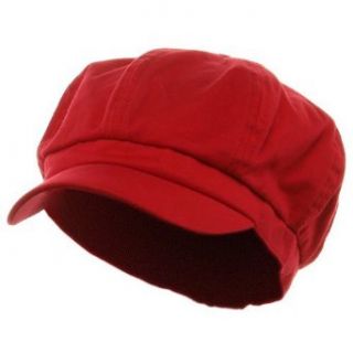 Cotton Elastic Newsboy Cap Red 2 (Size 7) Clothing