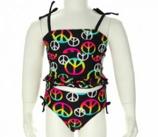 Flapdoodles Two Piece Swimsuit   Peace Print Clothing
