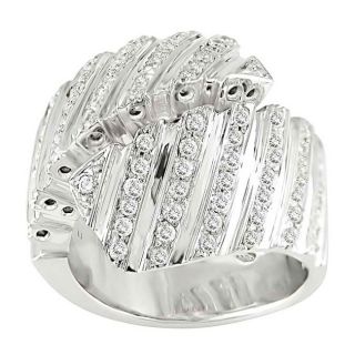 18 White Gold 1ct TDW Diamond Spiral Ring