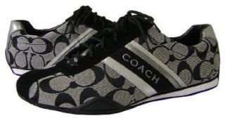 Coach Jayme Signature Suede Black/white/black Sneakers Size 8.5 Shoes
