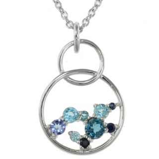 Michael Valitutti Sterling Silver Blue Multi gemstone Necklace