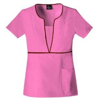 Baby Phat Neo Chic Plunge Keyhole Scrub Top with Tonal