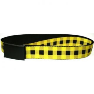 Buffalo Plaid   Black and Neon Yellow Web Belt Clothing