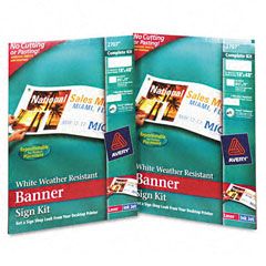 Avery 2707 Banner Sign Kit   18 x 48 (2 Signs/Carton)