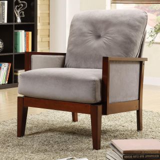 Caney Grey Microfiber Accent Chair