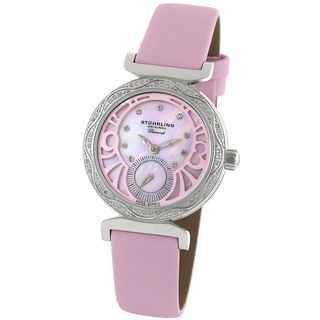Stuhrling Original Womens Soiree Diamond Pink Strap Watch