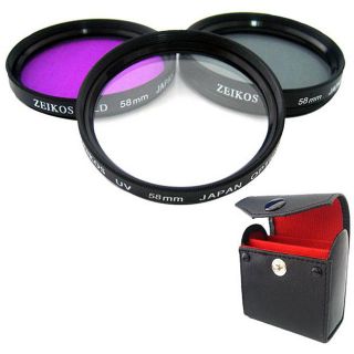 Zeikos 58 mm Multi Coated Glass Filter Kit
