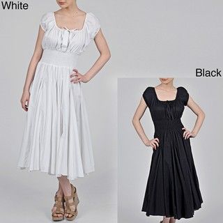 Grace Elements Womens Cotton Smocked Waist Dress