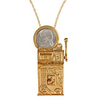 American Coin Treasures Slot Machine Pin/ Pendant with Jefferson