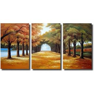 Golden Road 3 piece Gallery wrapped Canvas Art Set