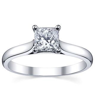 Platinum 1ct TDW Diamond Solitaire Engagement Ring (H I, SI1 SI2