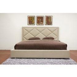 Palomar Beige Fabric Upholstered Modern King Size Bed