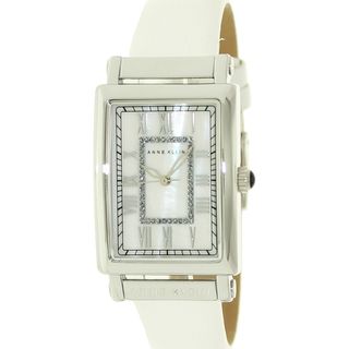 Anne Klein Womens AK 1093MPWT White Leather White Dial Quartz Watch