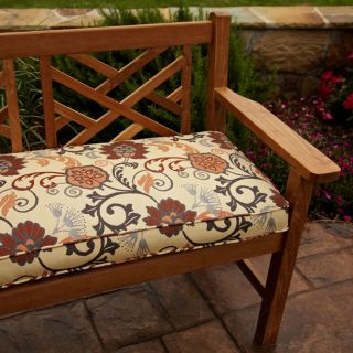 Clara Grey/ Rust Outdoor 60 inch Sunbrella? Fabric Bench Cushion