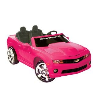 Two seat Pink Chevrolet Camaro 12 volt Plastic Rechargeable Ride on