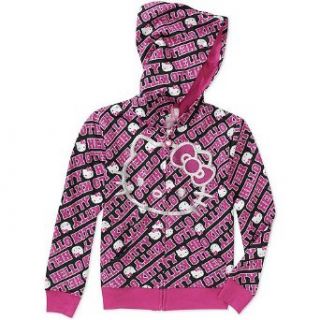 Hello Kitty Logo Fullzip Hoodie (Pink, X Large (14/16