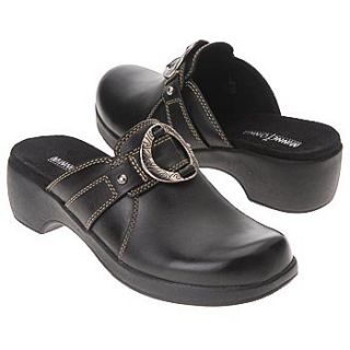 Womens Minnetonka Moccasin Denver Clogs, BLACK, 10 Shoes