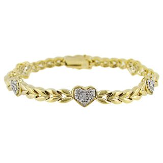 DB Designs 18k Gold/ Silver Diamond Accent Heart Bracelet