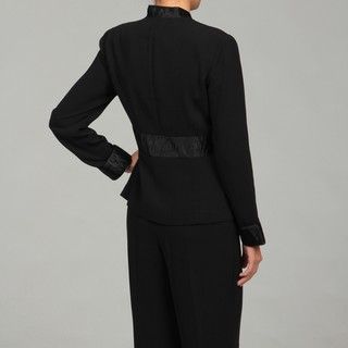 Dana Kay Womens Black 3 button 2 piece Pant Suit