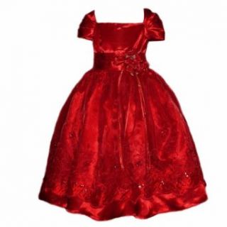 SIZE 8   Girl Red Satin Holiday Christmas Dress (Size 2 to