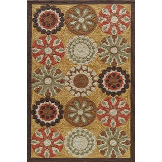 Hand tufted Copia Pinwheel Gold Polyester Rug