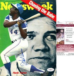 Hank Aaron Autographed Newsweek Magazine Cover (James
