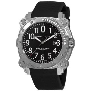 Hamilton Mens Khaki Navy BelowZero Rubber Strap Automatic Watch