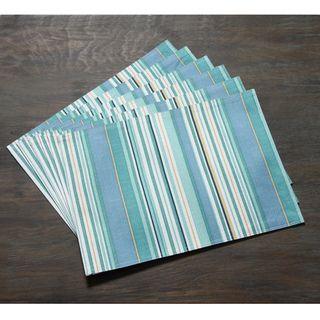 Technicolor Stripes Print 13x18 inch Indoor/Outdoor Fabric Place Mats