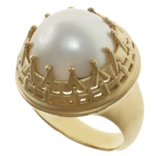 Michael Valitutti White Mabe Pearl Ring (15 mm)