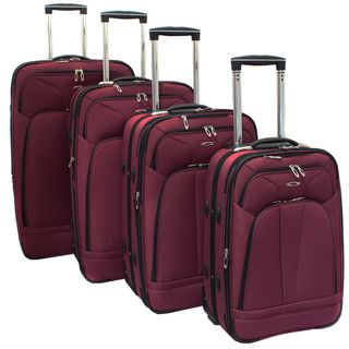Kemyer Purple Berry 4 piece Expandable Upright Luggage Set
