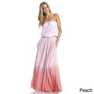 Elan Womens Ombre Dyed Strapless Maxi Dress