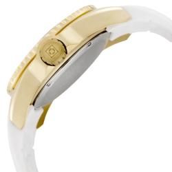Invicta Womens Angel White Rubber Strap Crystal Watch